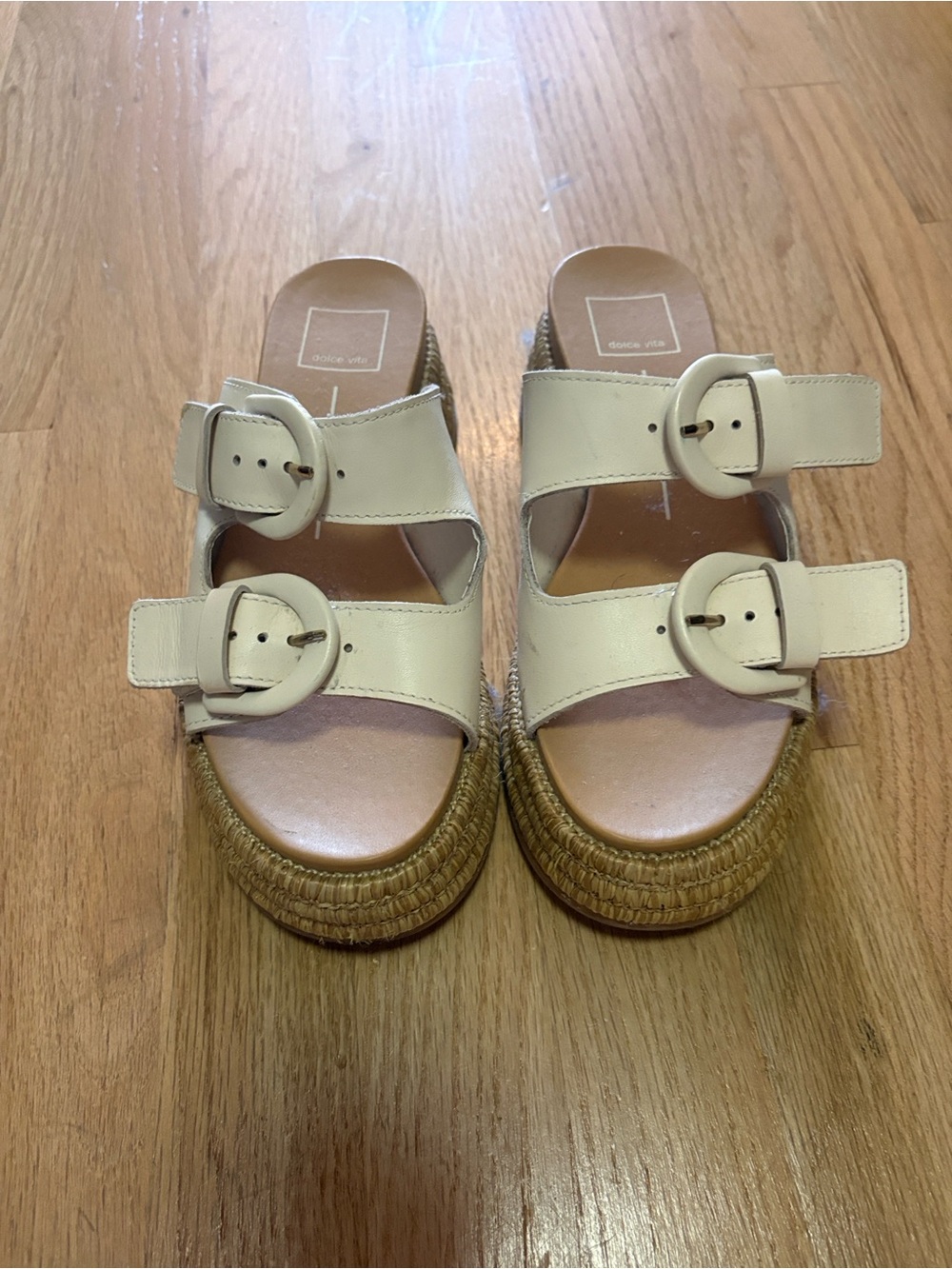 Dolce Vita Cream Double-Buckle Espadrille Sandals for Kids